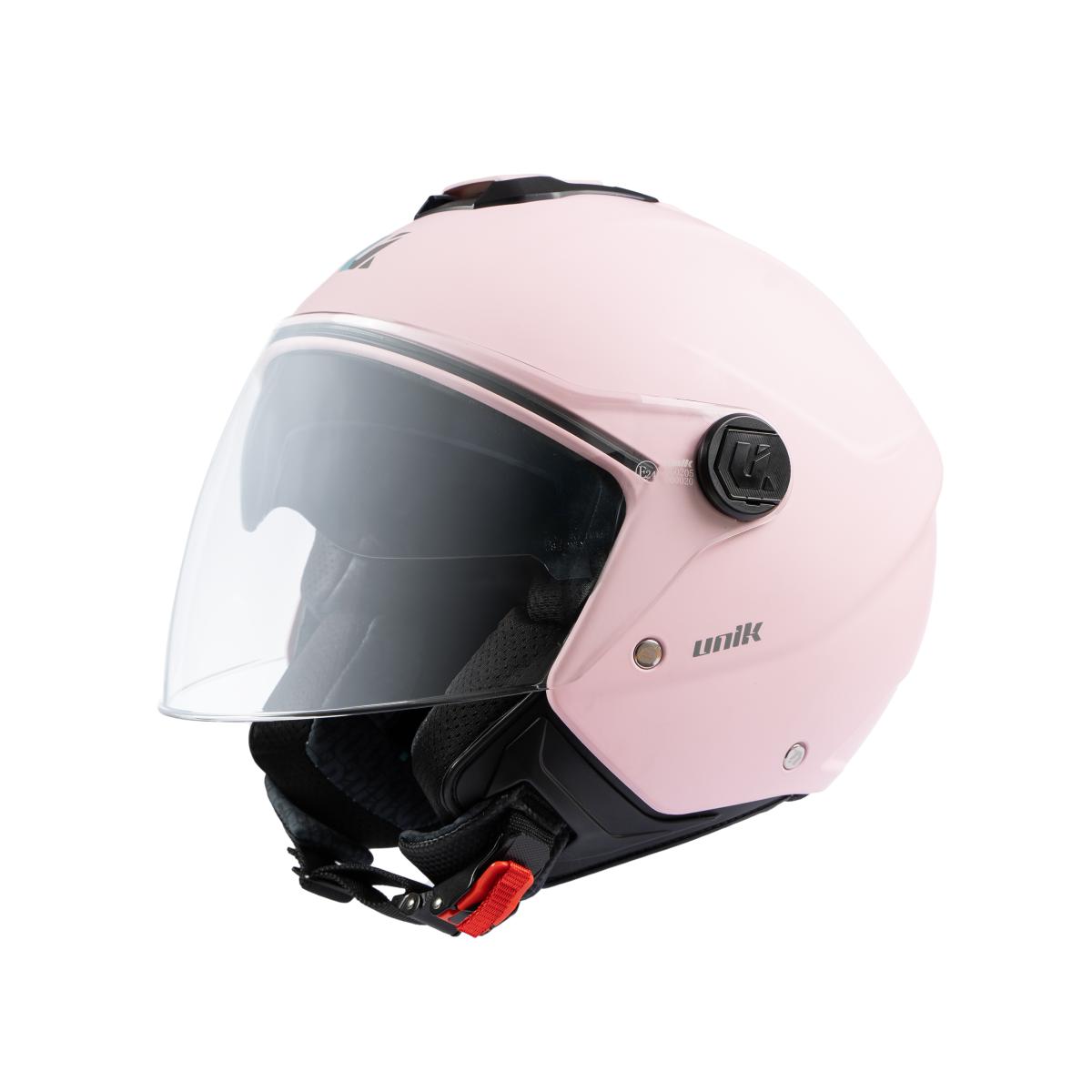 CASCO JET UNIK CON GAFA SOLAR VERTEX DV, BABY PINK MATE, TALLA  M (57-58)