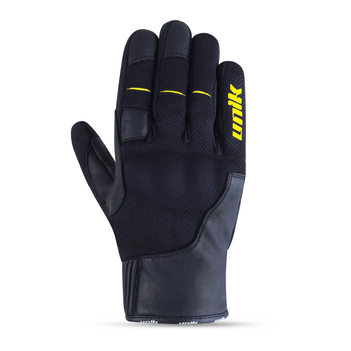 PAR GUANTES UNIK, "C-81", CON PROTECCION, TALLA L (9), NEGRO/FLUOR