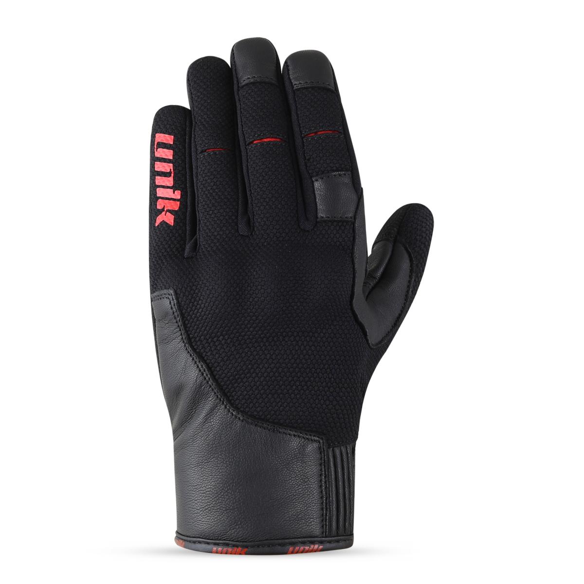 PAR GUANTES UNIK, "C-81", CON PROTECCION, TALLA L (9), NEGRO/ROJO