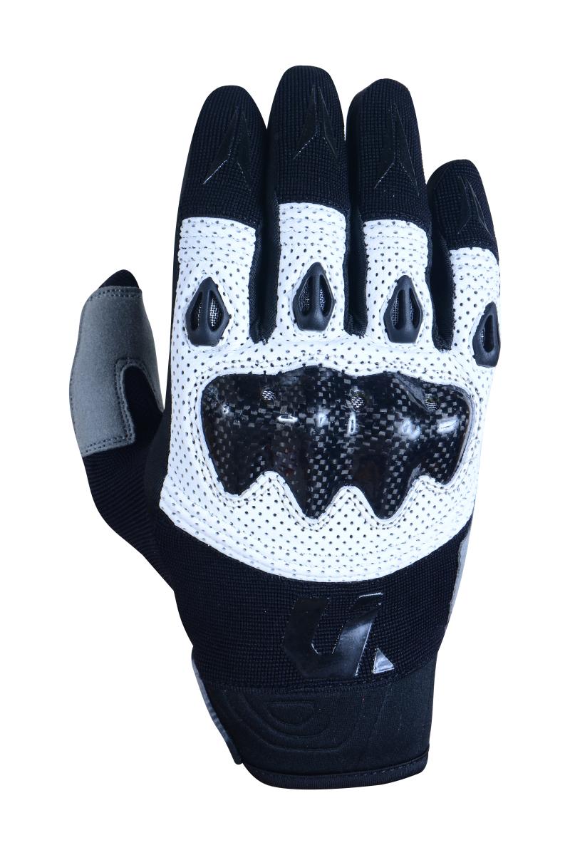 PAR GUANTES UNIK, "X-4" NEW, CON PROTECCION, TALLA L (9), NEGRO/BLANCO